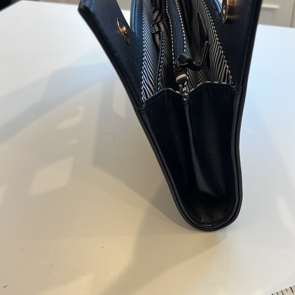 Never Used Navy Blue Top Handle Clutch - Picture 11 of 13
